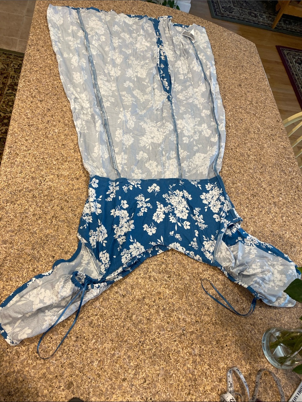 Old Navy Flutter Sleeve Floral Dress Large Blue Musty - Picture 12 of 15